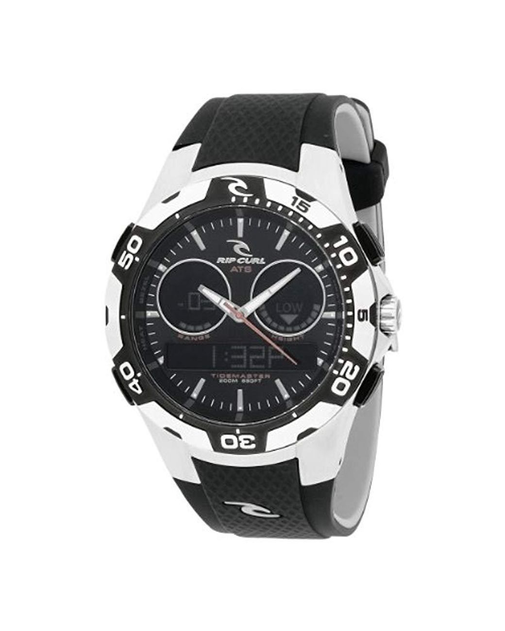 Rip Curl A1037blk Shipstern Tidemaster 2 Black Pu Rubber Tide Watch in