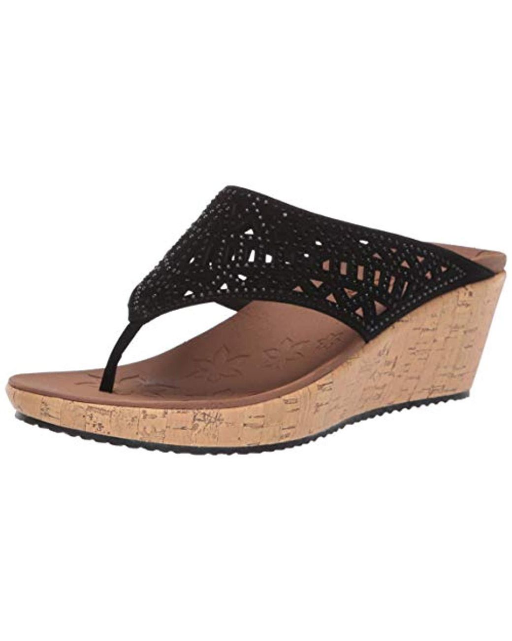 Lyst - Skechers Beverlee-summer Visit-hooded Rhinestone Laser Cut Wedge ...