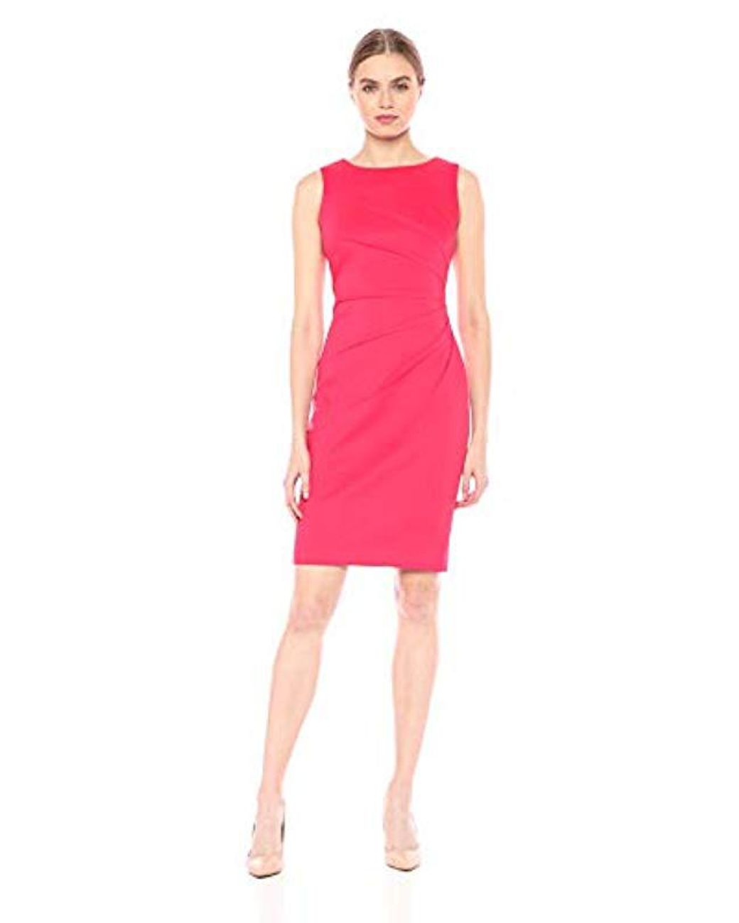 Lyst - Calvin Klein Sleeveless Scuba Starburst Sheath Dress in Pink