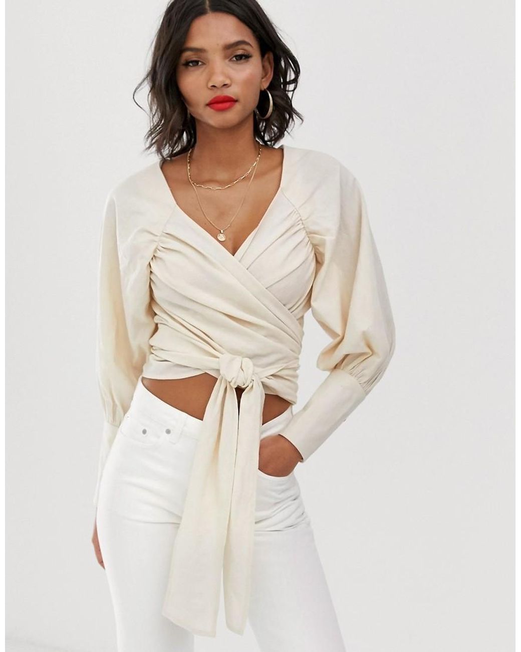 wrap around white shirt