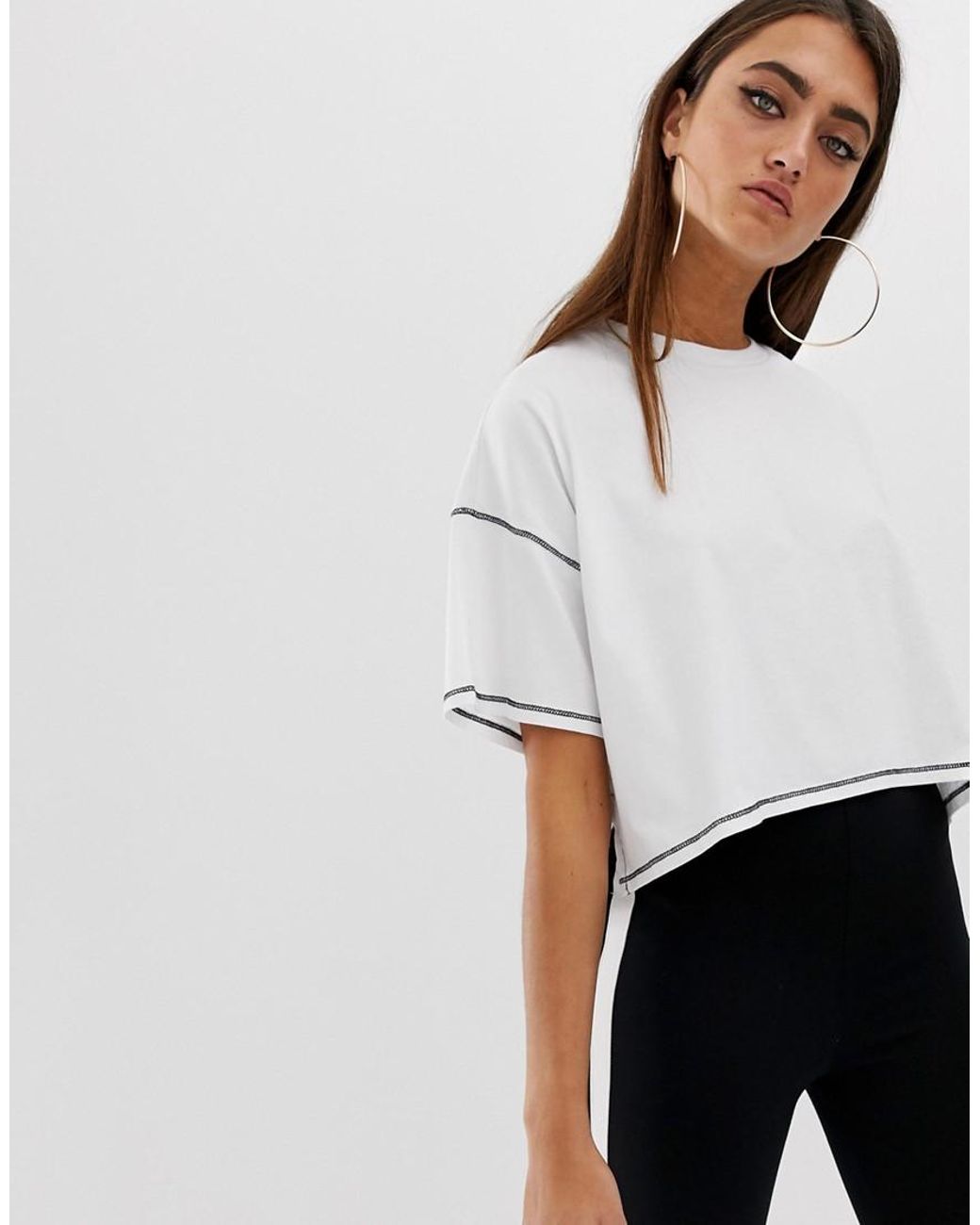 asos white crop t shirt