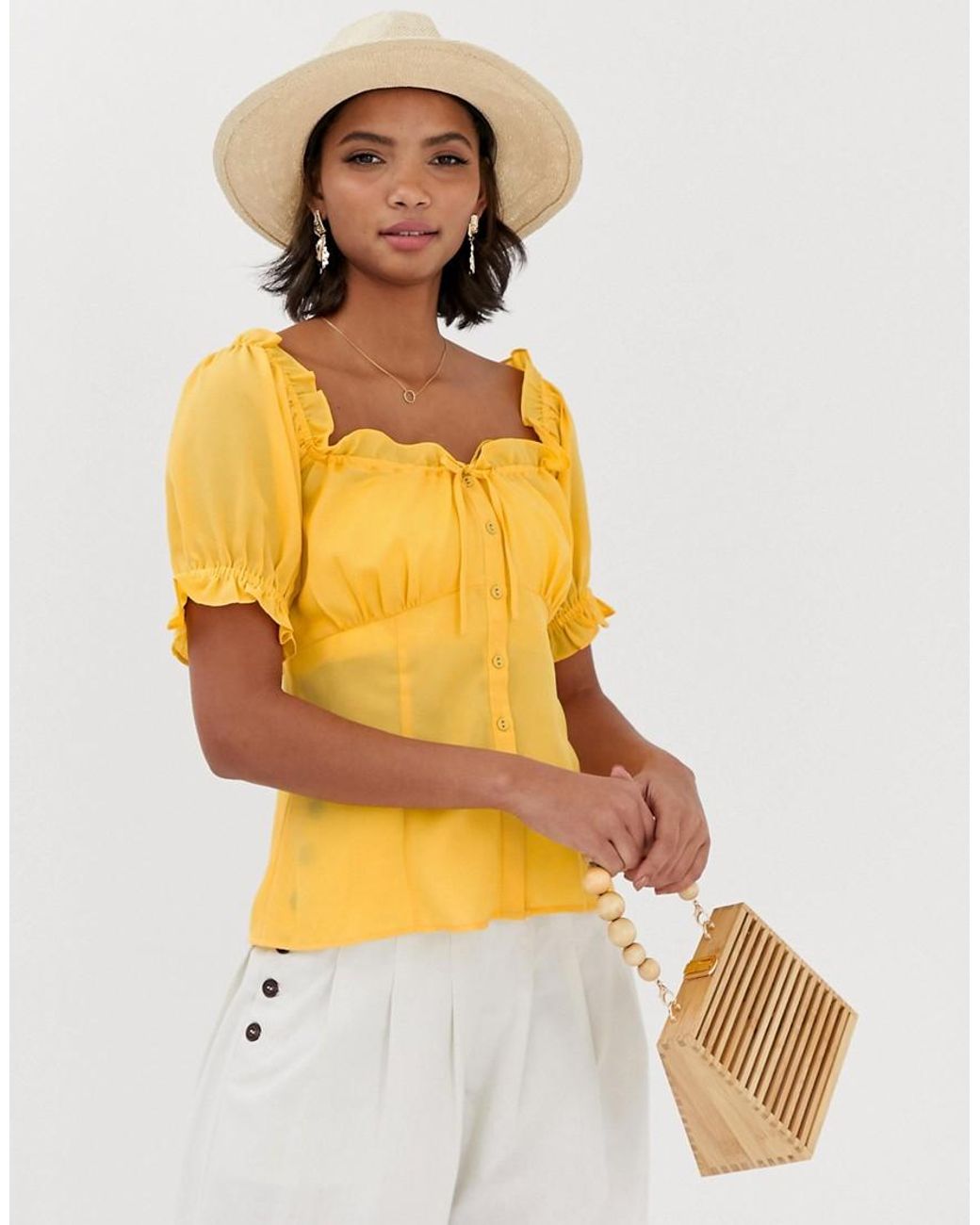 square neck ruffle