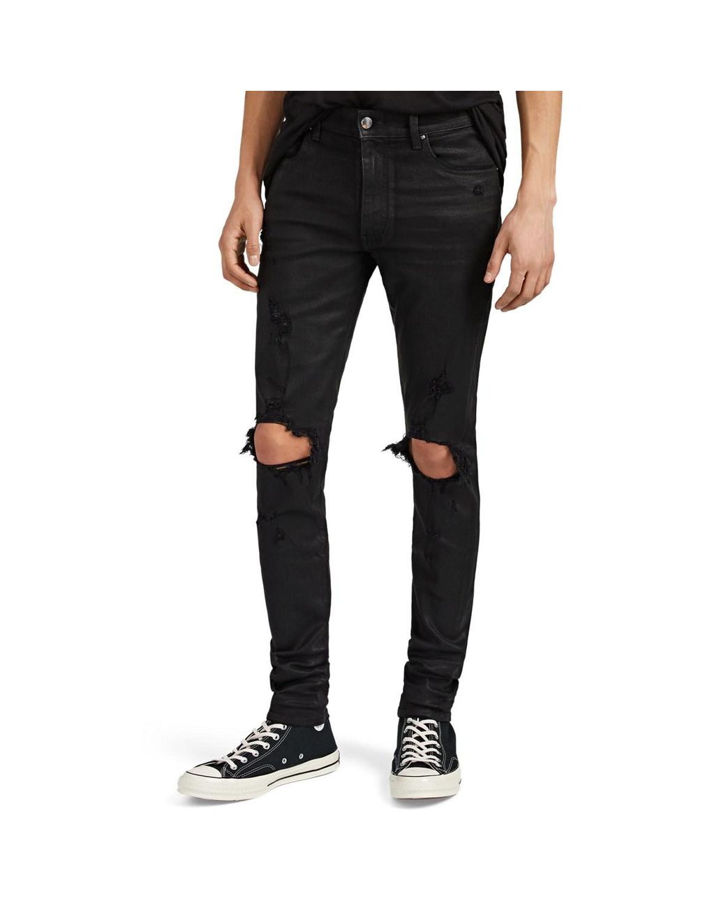 Amiri Denim Thrasher Coated Skinny Jeans in Black for Men - Lyst