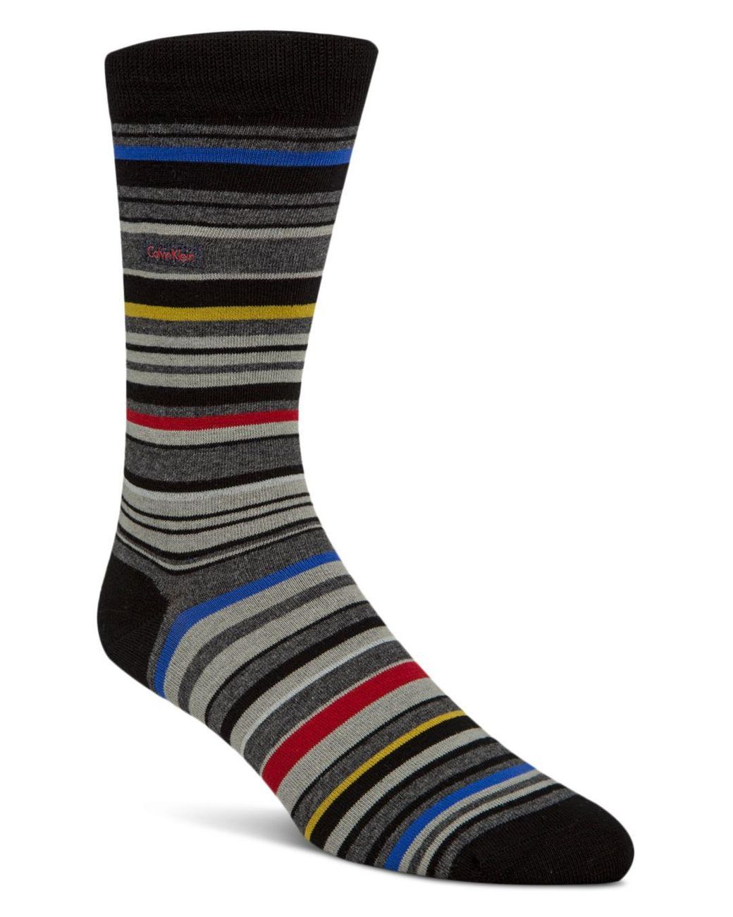 Calvin Klein Barcode Multistripe Socks In Bl