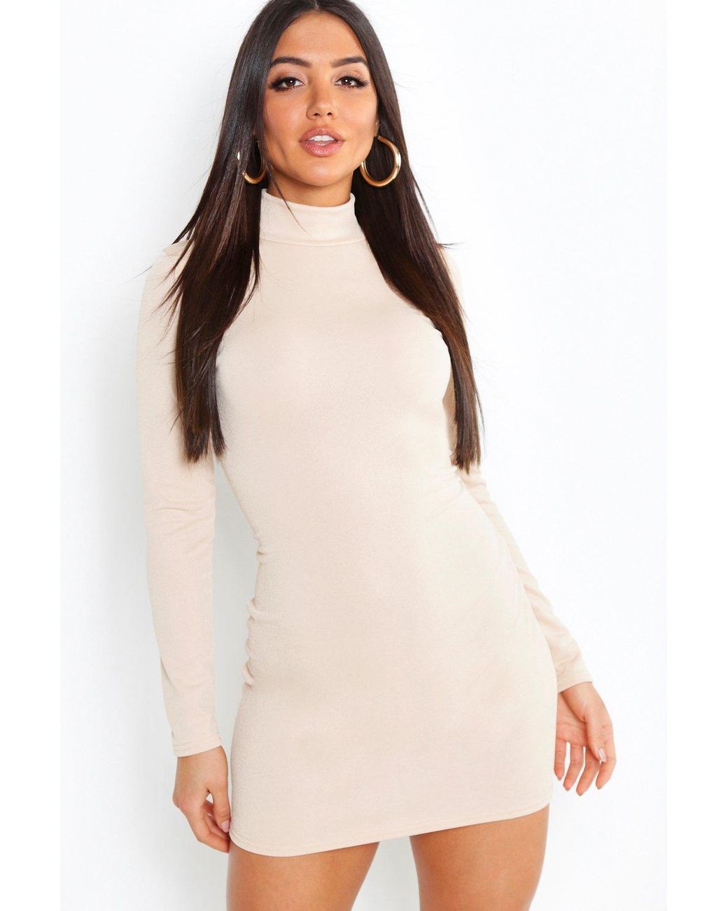 roll neck long dress