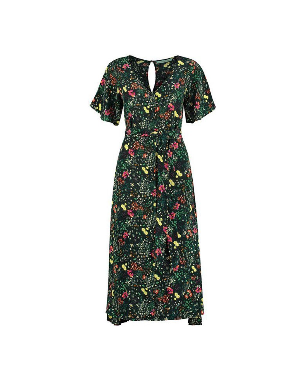 POM Amsterdam Synthetic Midi-dress in Floral (Green) - Lyst