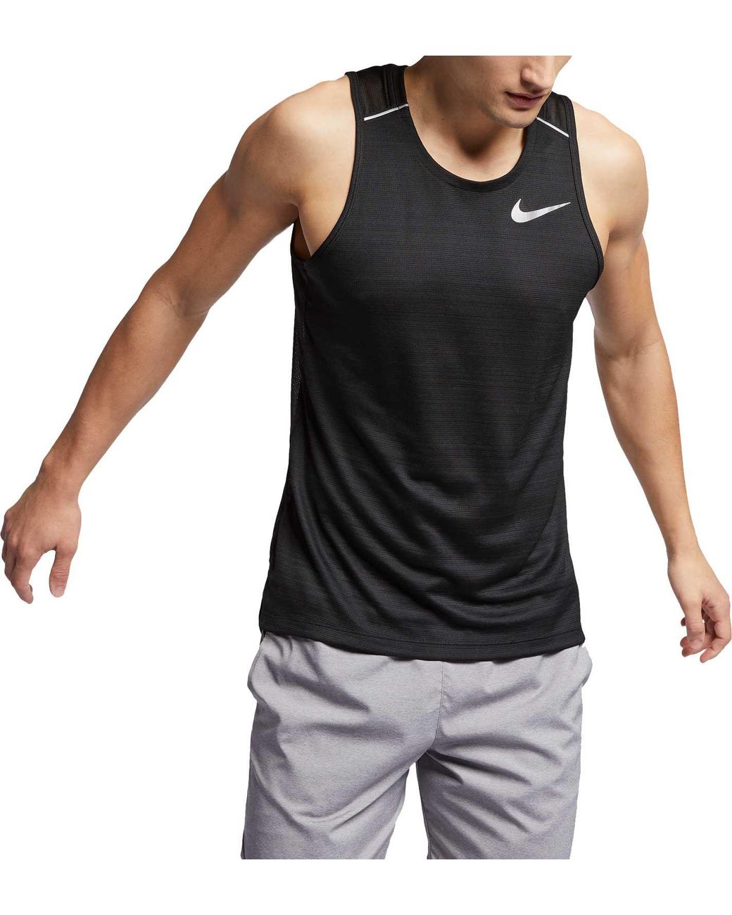 Nike Dry Miler Tank Top in Black for Men - Lyst