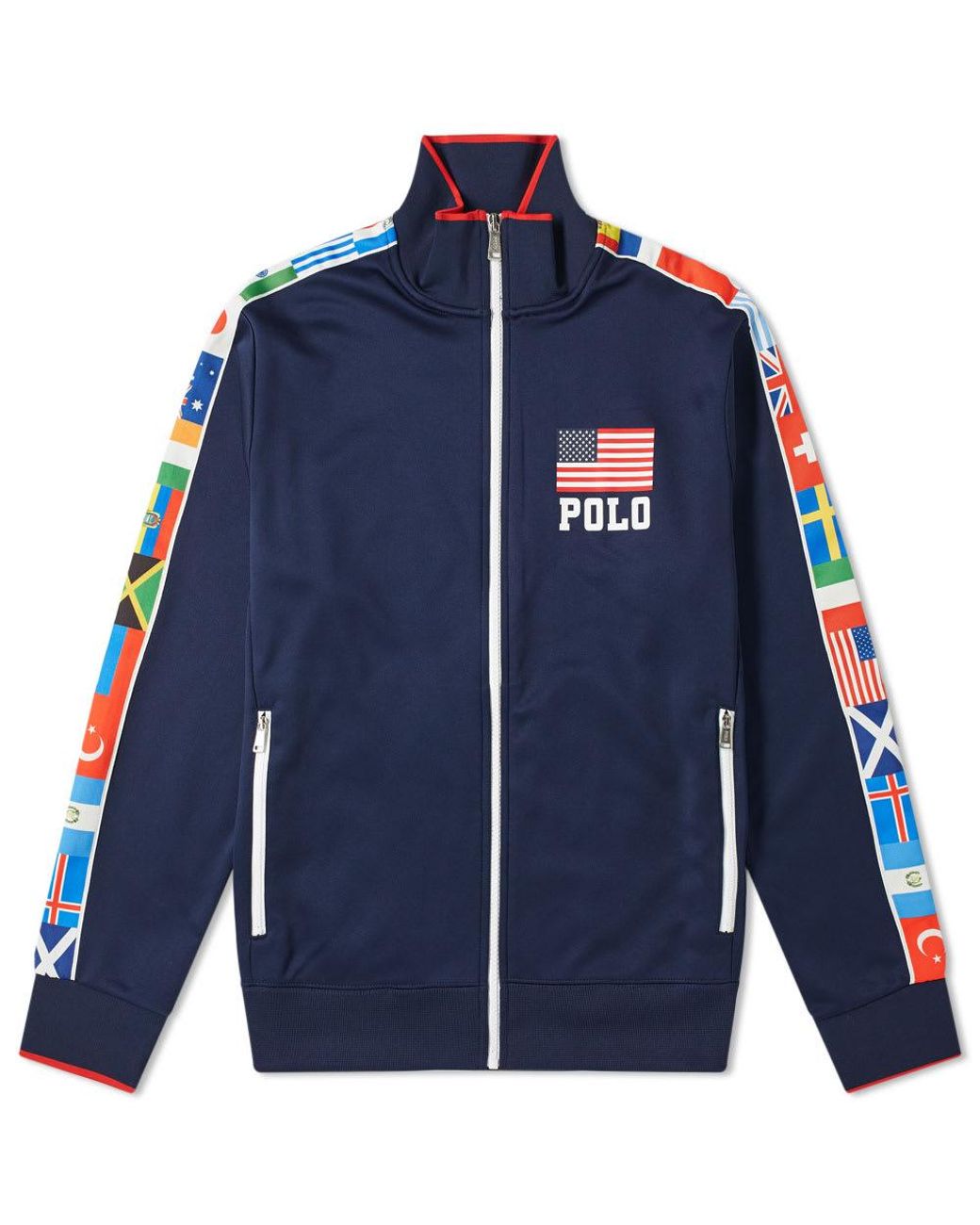 blue polo track suit