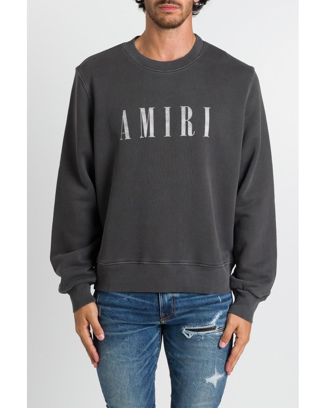 Amiri Logo Sweatshirt in Gray for Men - Lyst
