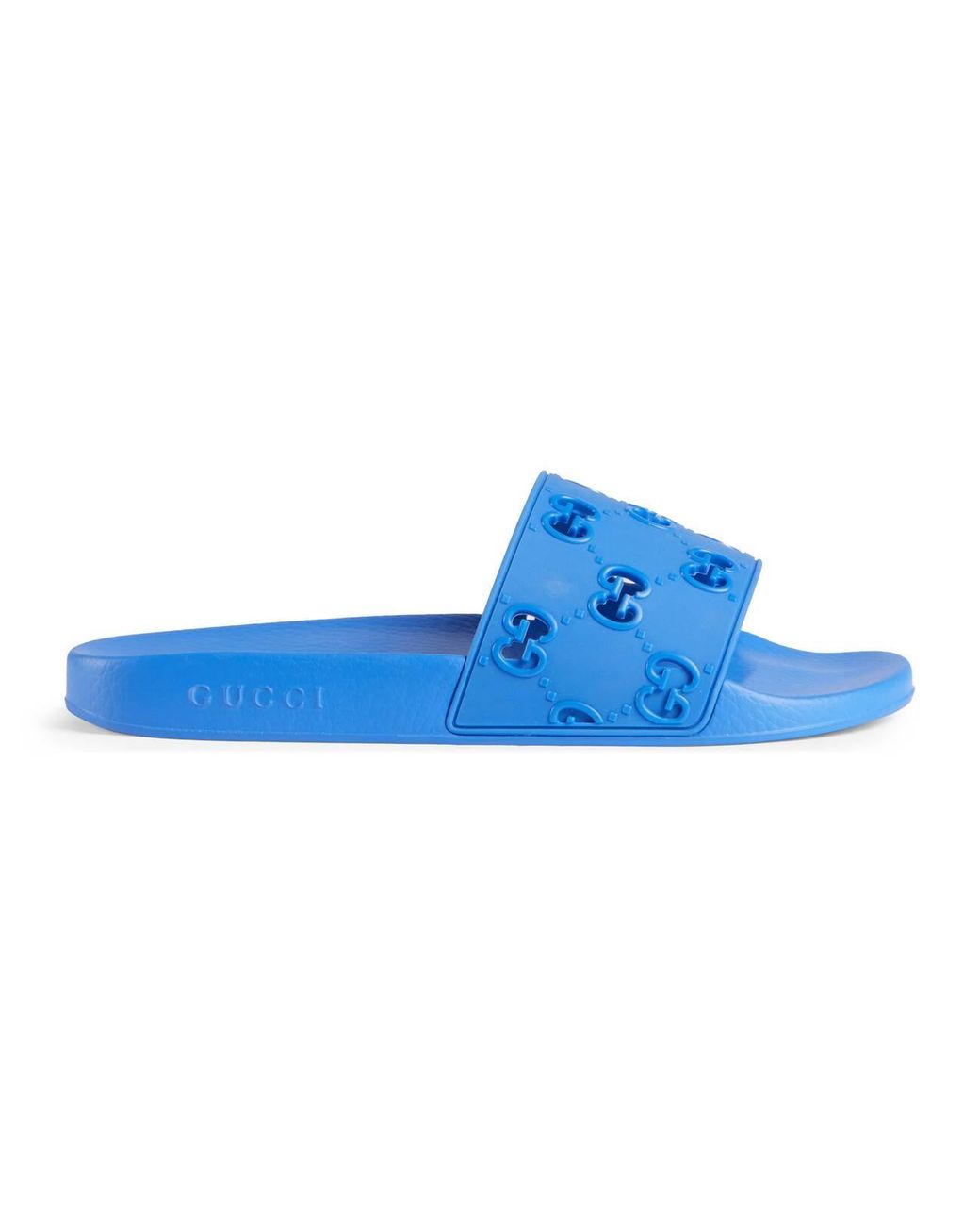 gucci rubber slide blue