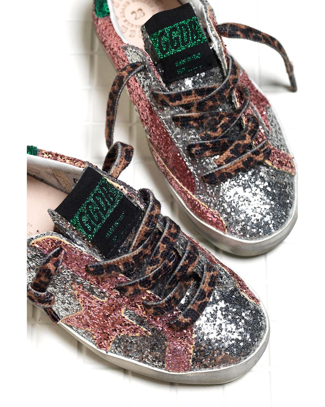 golden goose superstar leopard glitter