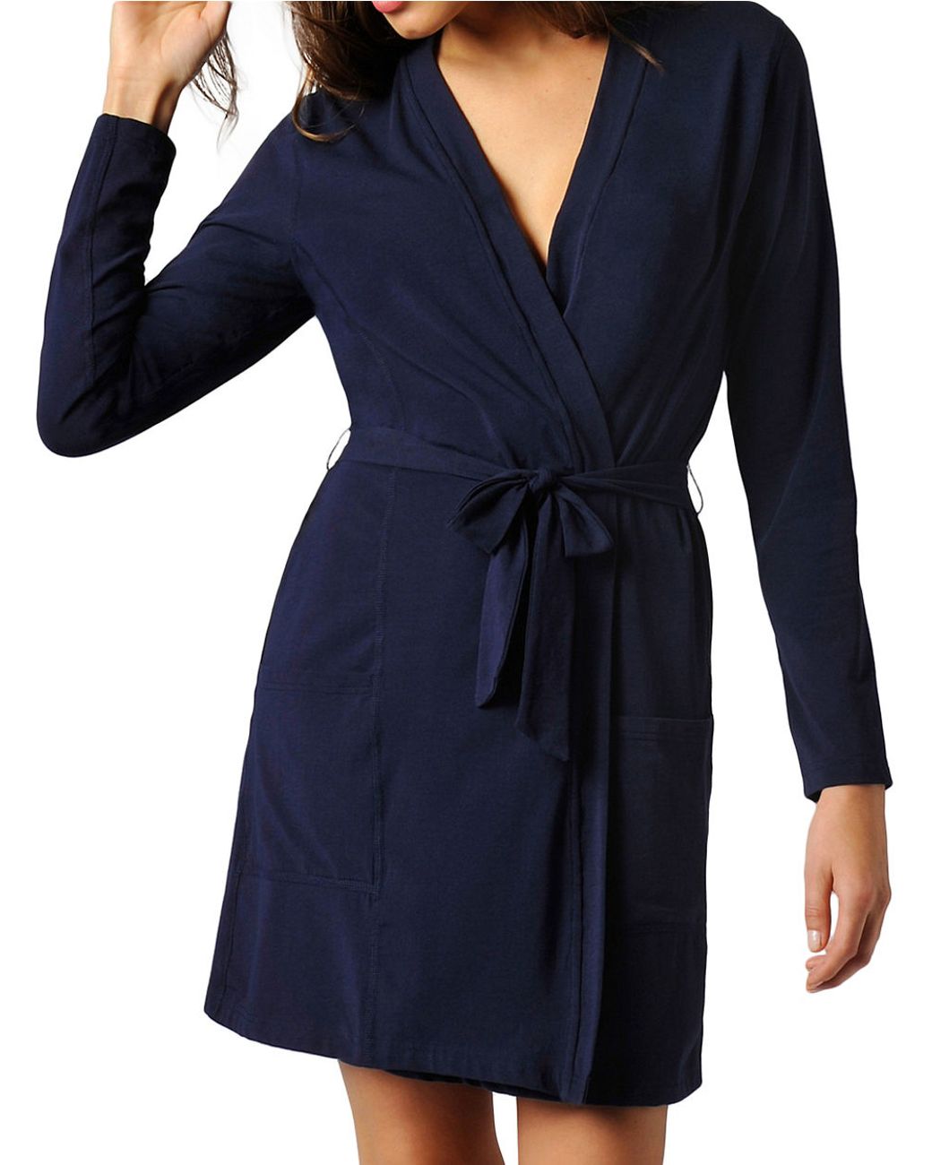 Naked Essential Cotton Wrap Robe in Blue Save 6 Lyst