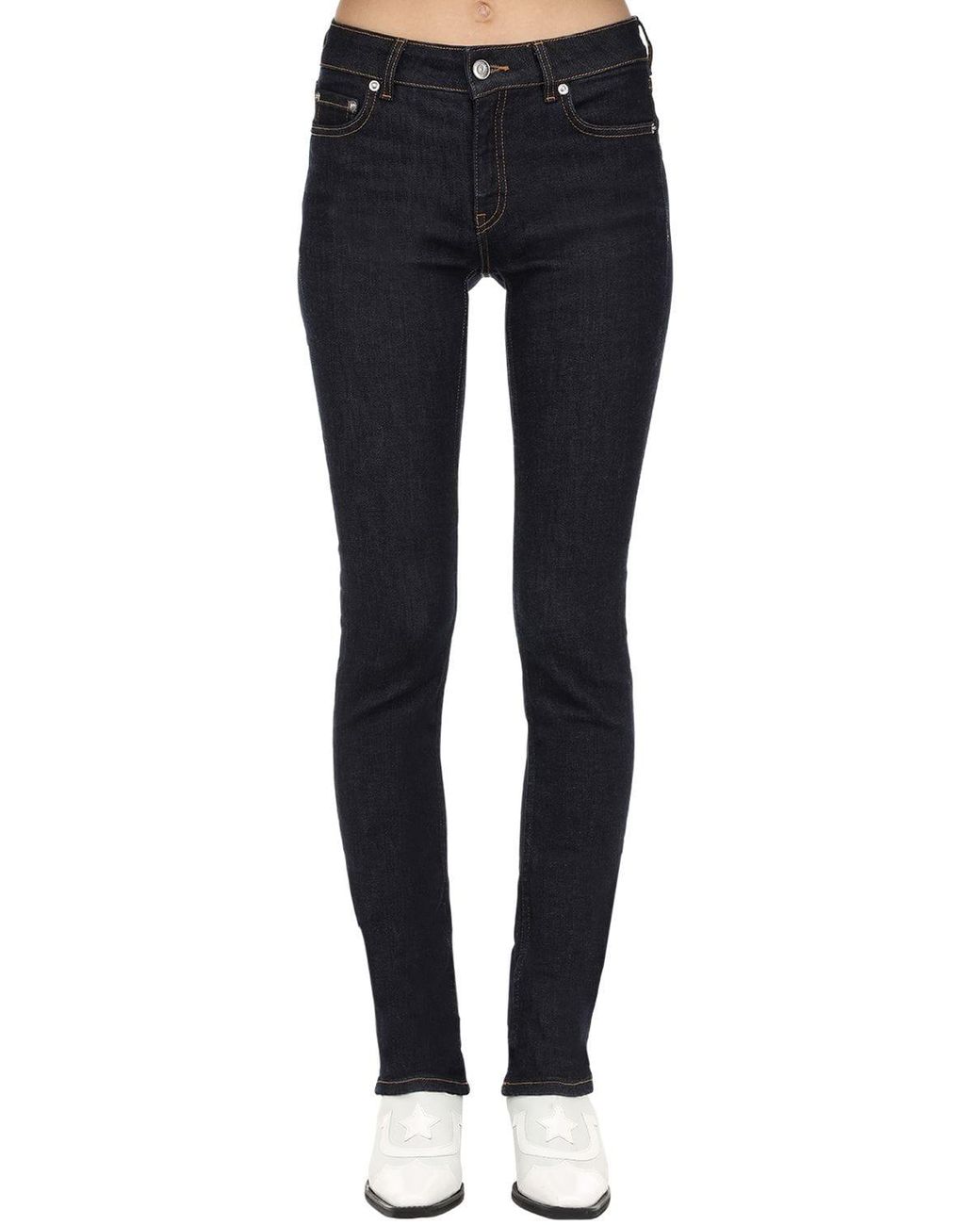 dark blue straight leg jeans