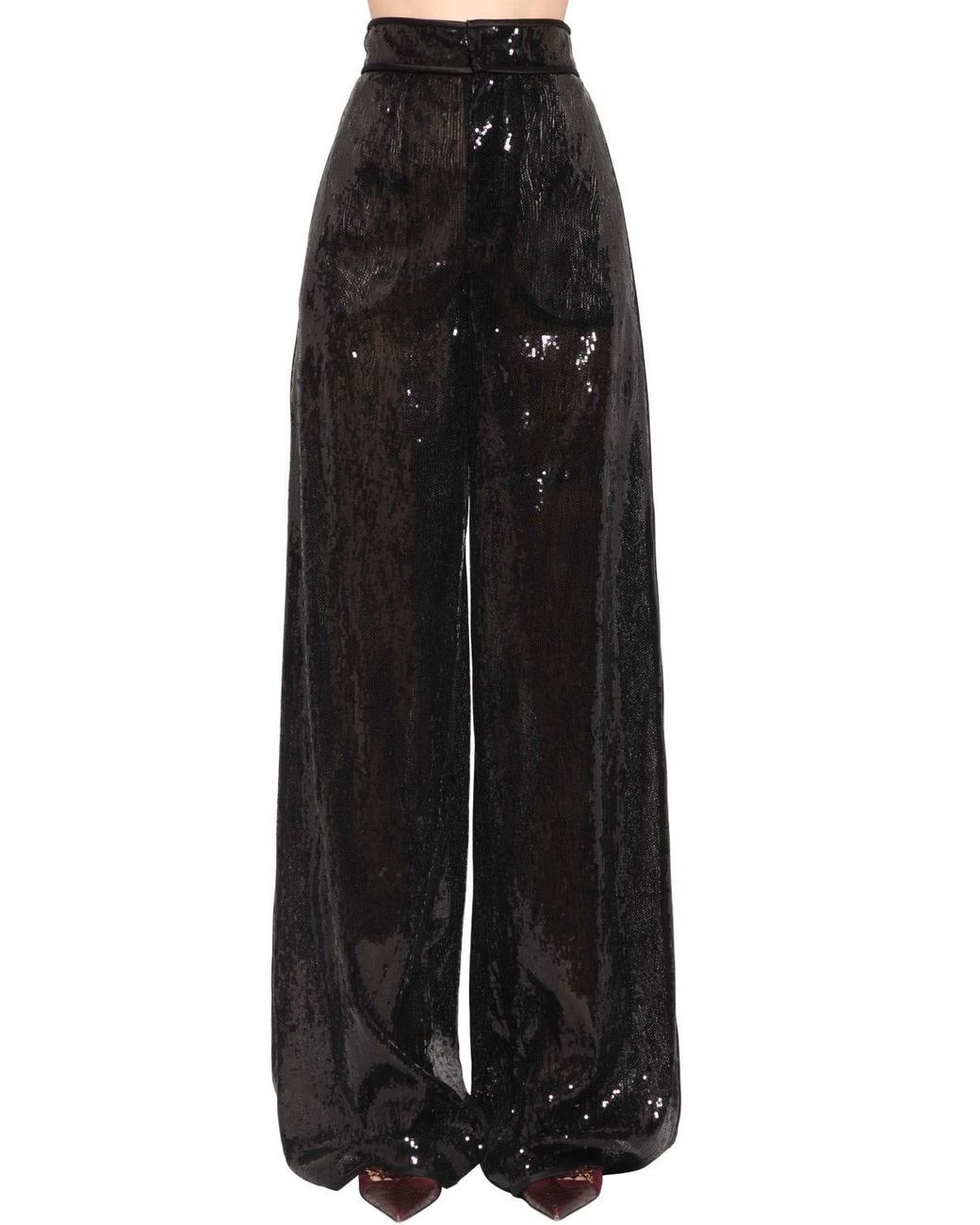 black high waisted wide leg pants