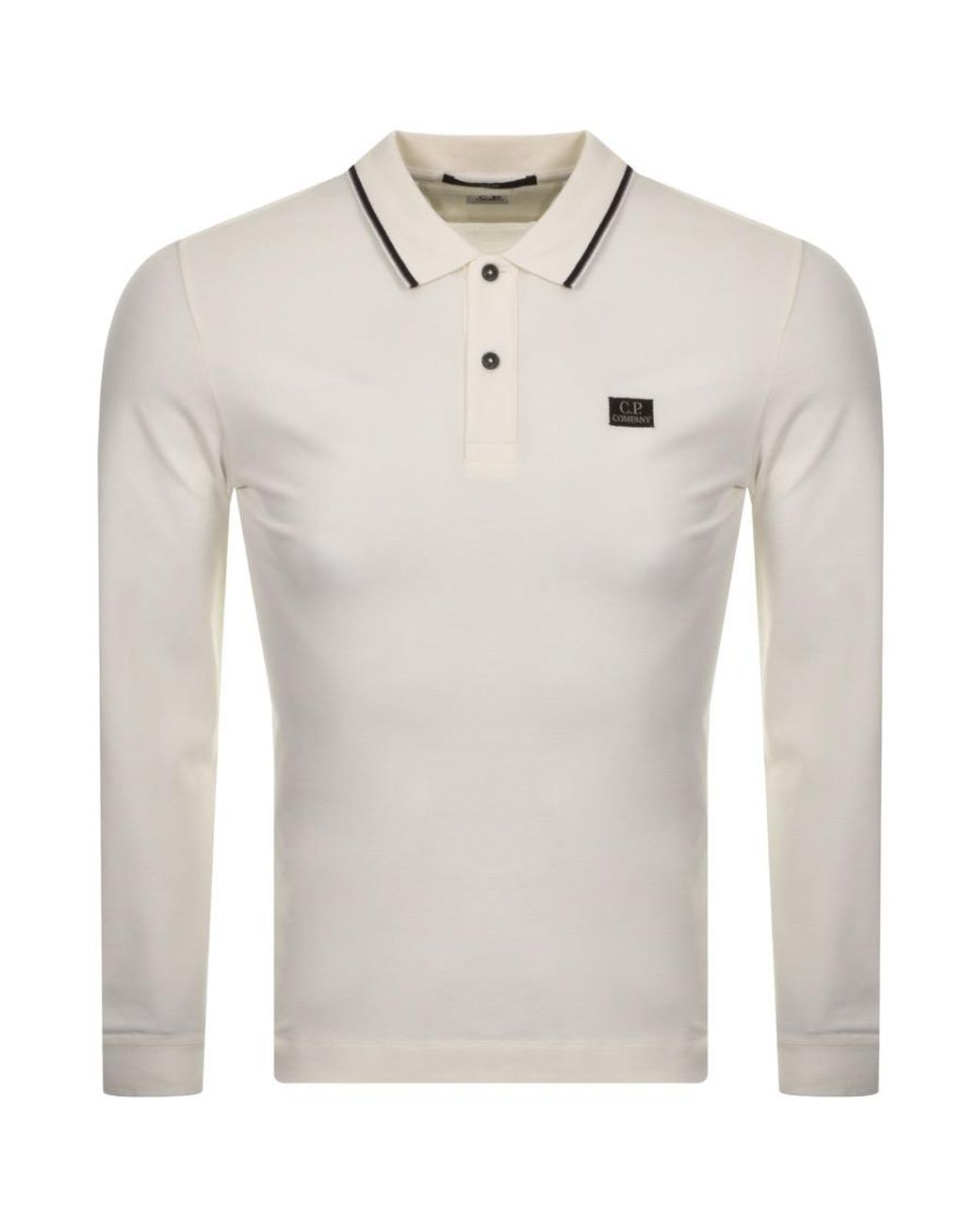 C P Company Cp Company Long Sleeved Polo T Shirt White in White for Men ...
