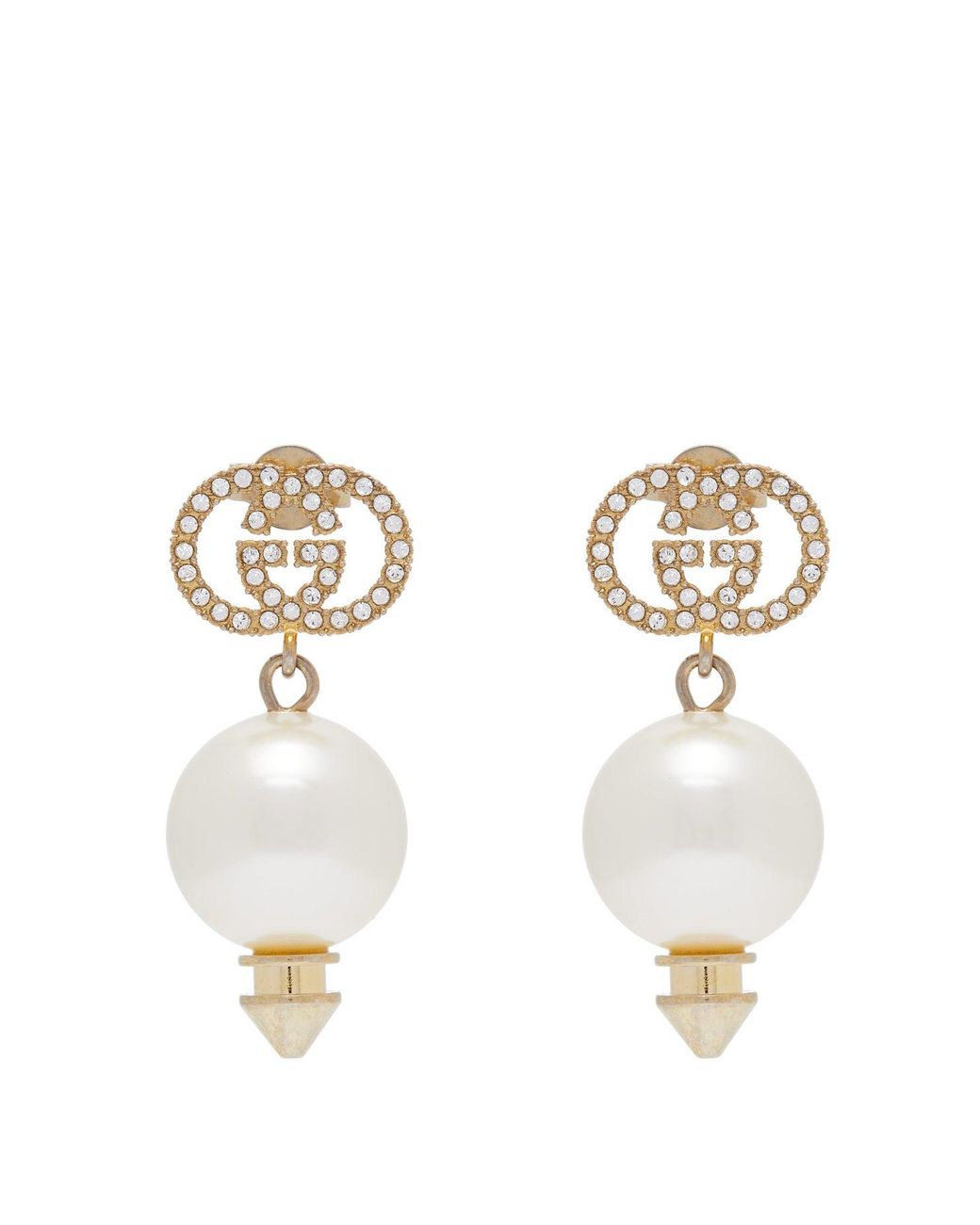 gucci double g pearl earrings