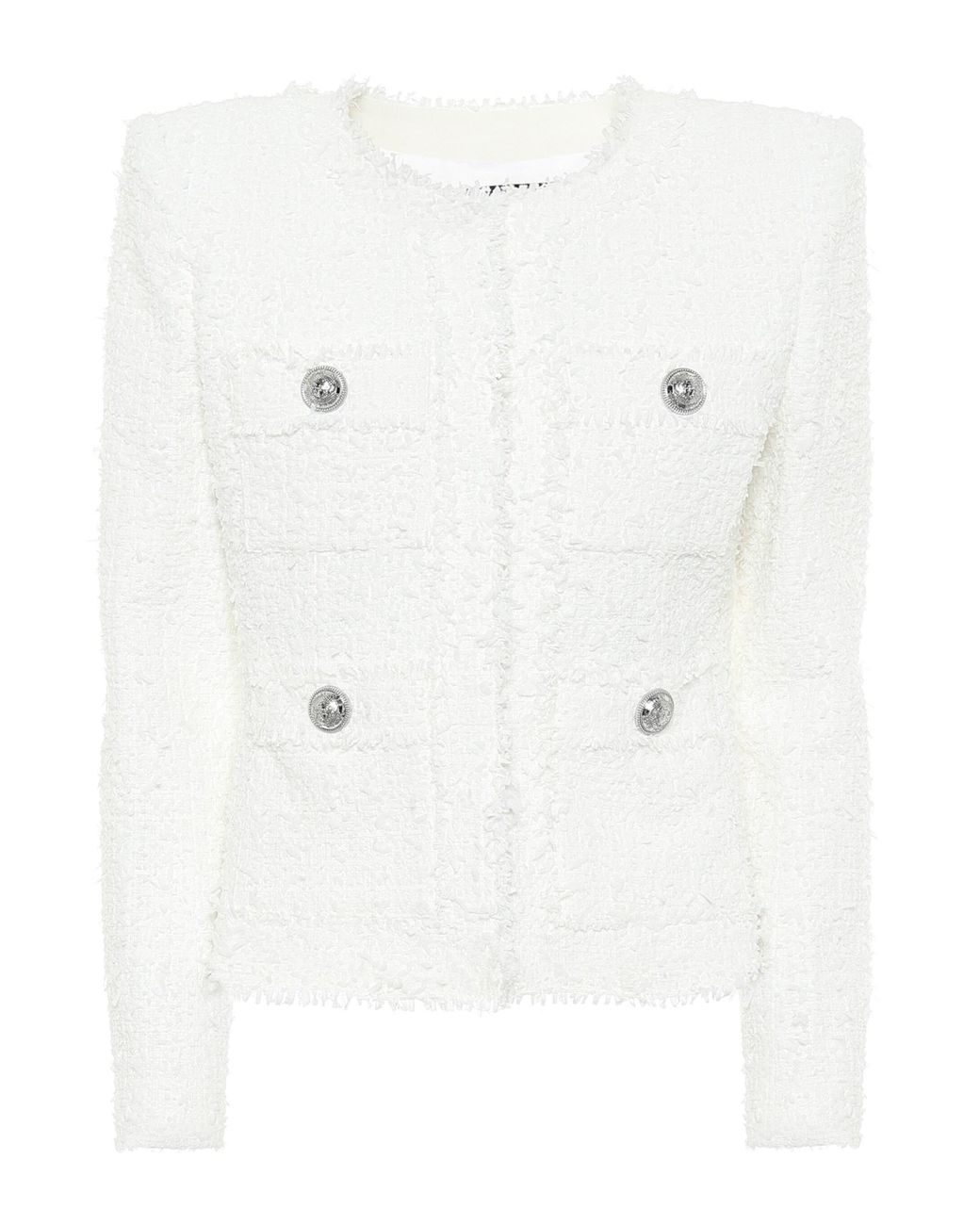 Balmain Tweed Jacket in White - Lyst