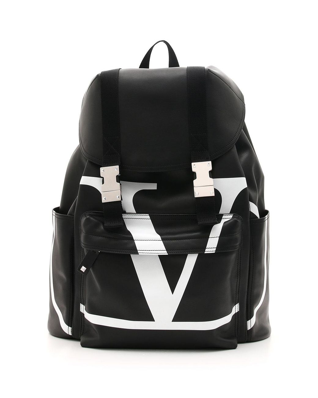 Lyst - Valentino Men's Vl Logo-front Leather Backpack in Black for Men
