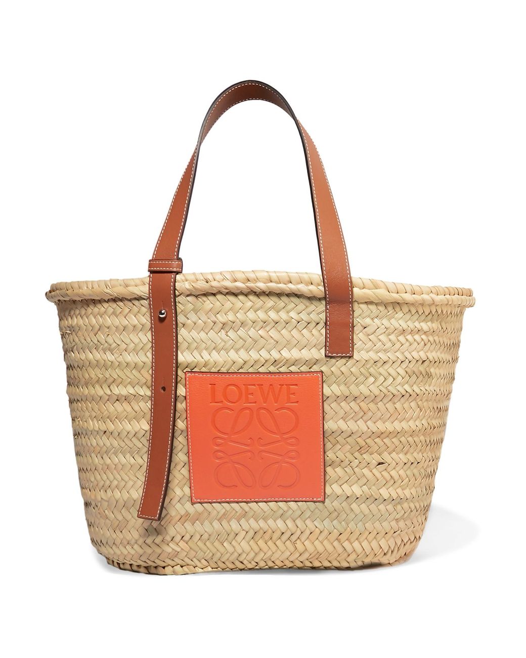 Lyst - Loewe Paula's Ibiza Large Leather-trimmed Woven Raffia Tote in ...