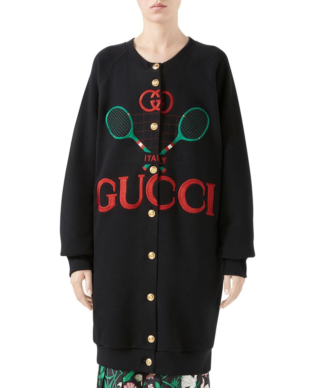 Gucci Reversible Oversize Cardigan Sweatshirt in Black - Lyst