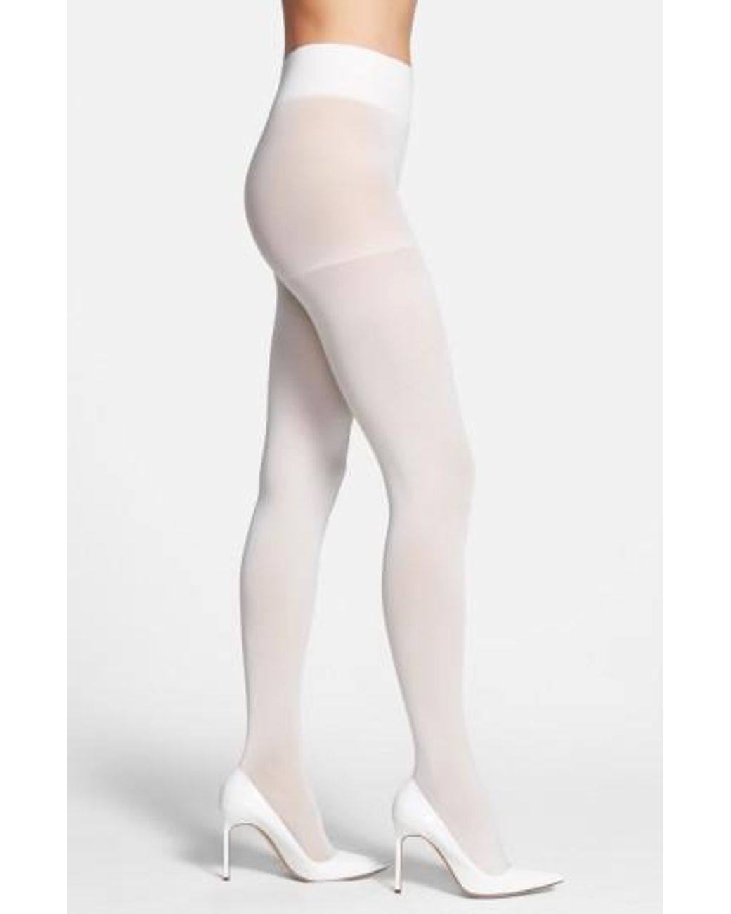 Lyst Dkny Opaque Control Top Tights in White