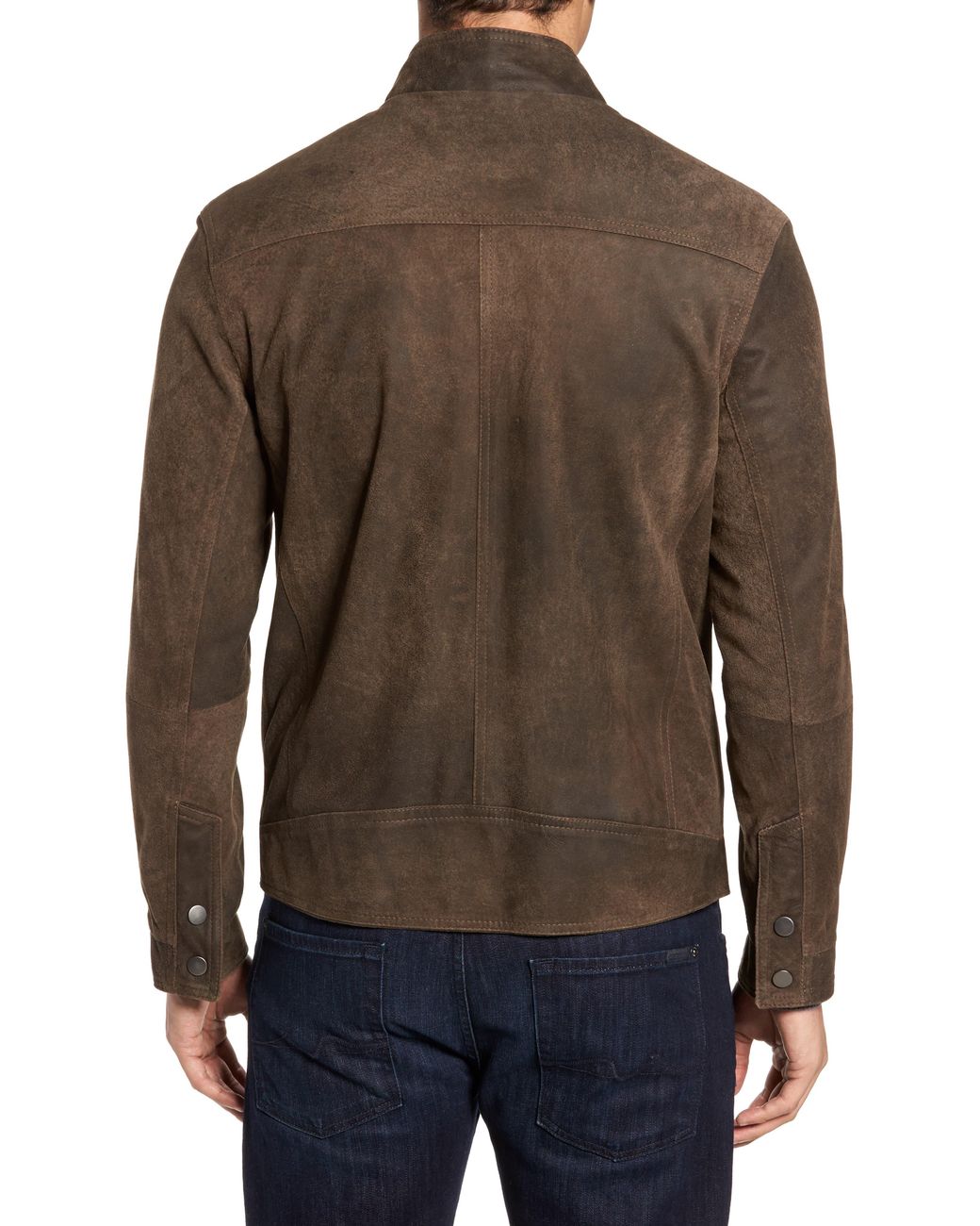 Remy Leather Suede Moto Jacket In Brown For Men Lyst