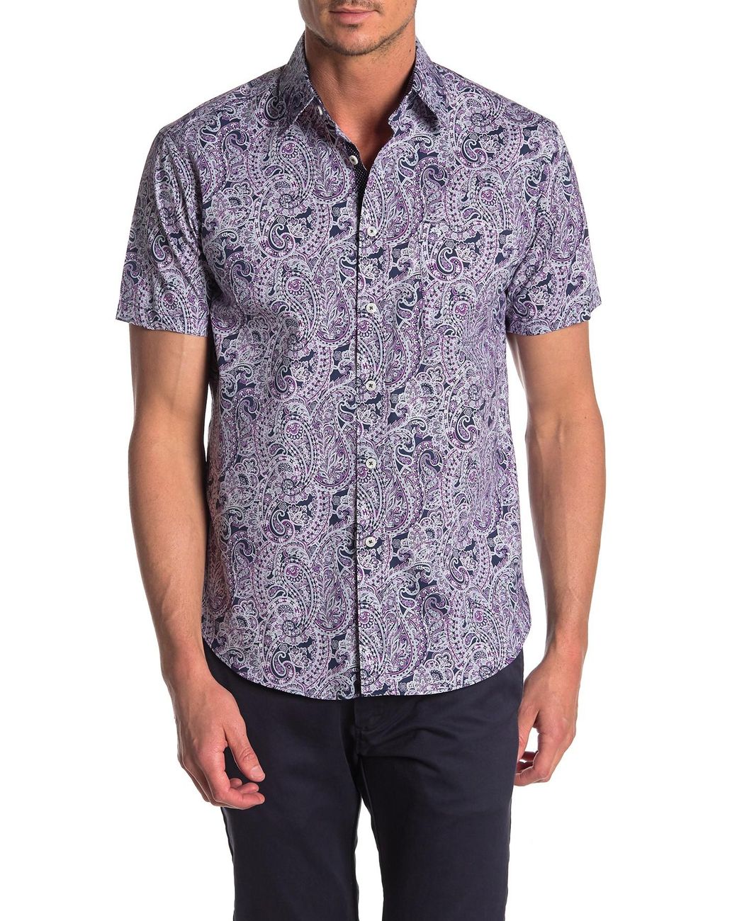 Con.struct Paisley Short Sleeve Slim Fit Shirt for Men - Lyst