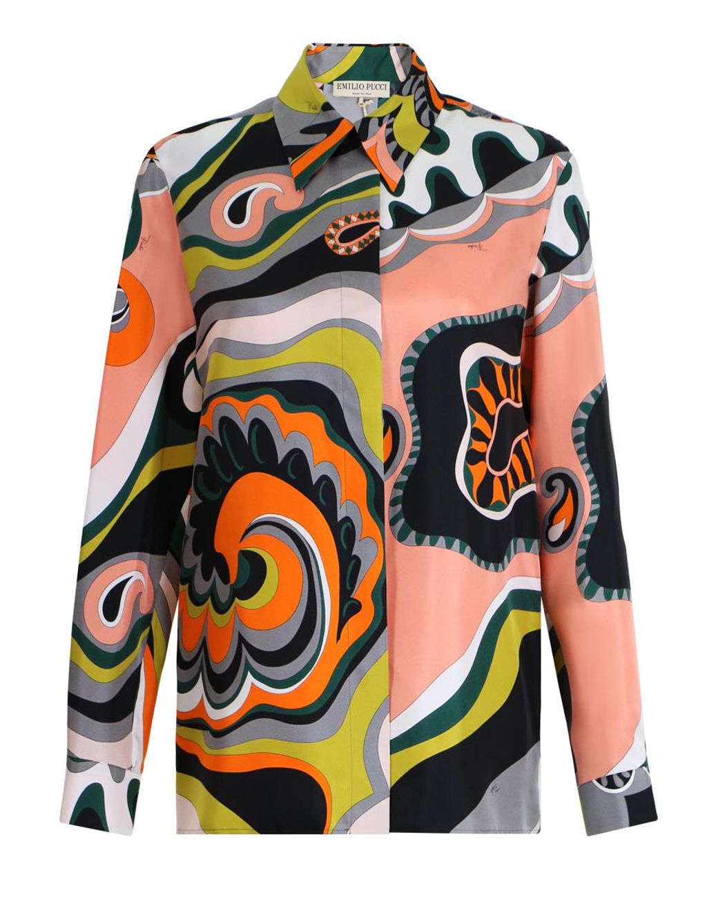 Lyst - Emilio Pucci Macro Paisley Print Shirt Grey/orange in Gray
