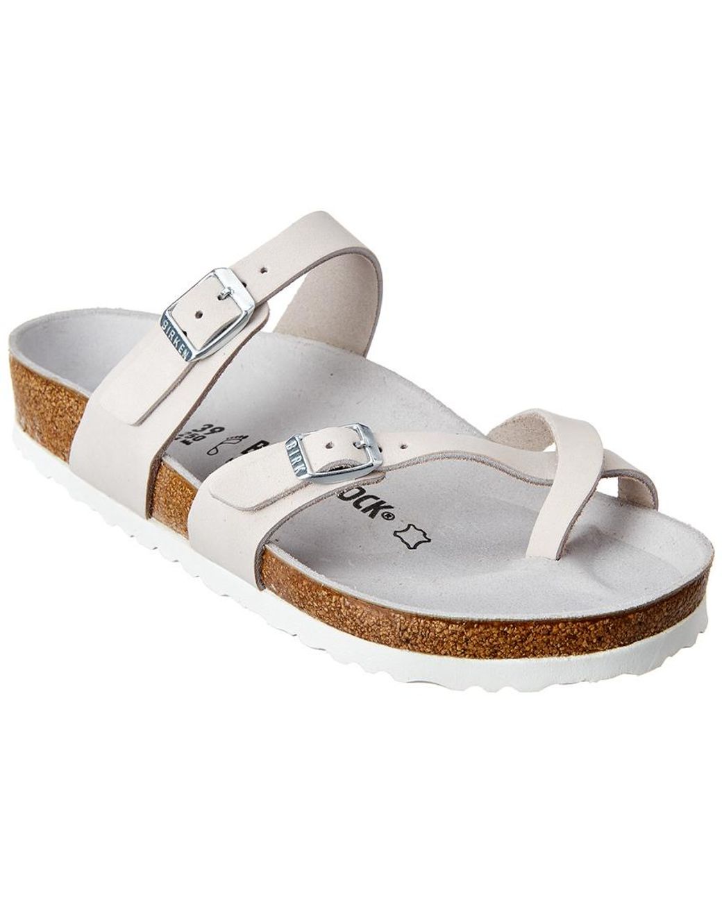 Birkenstock Mayari Nubuck Leather Sandal in White - Save 38% - Lyst