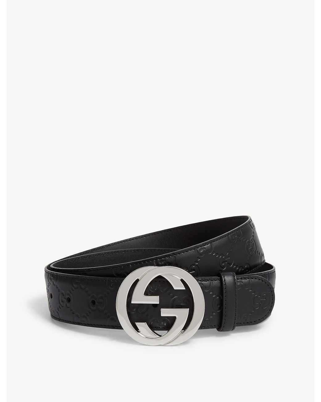 Gucci Leather Logo Belt in Black for Men - Lyst