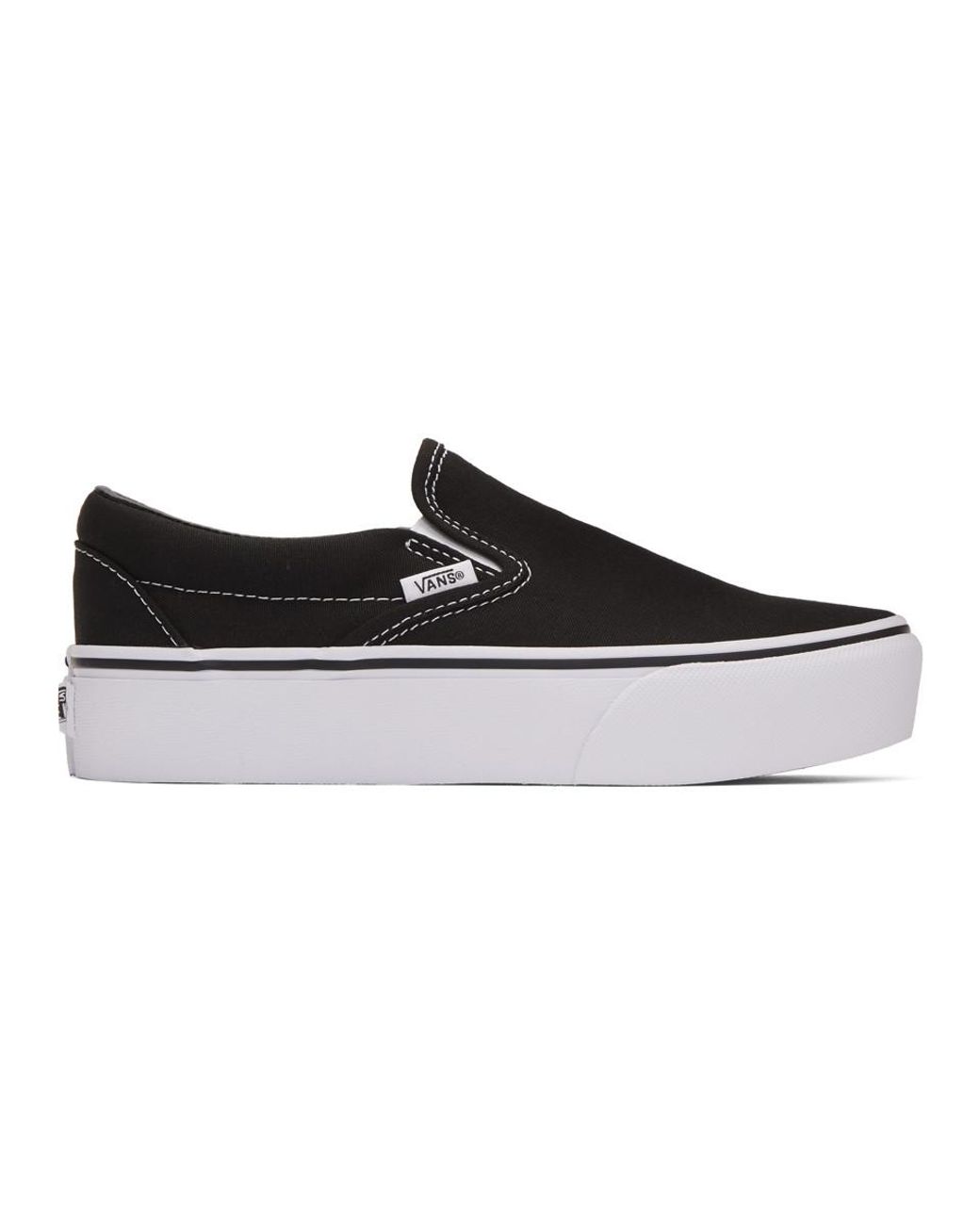 Vans Canvas Black Classic Slip-on Platform Sneakers - Save 9% - Lyst
