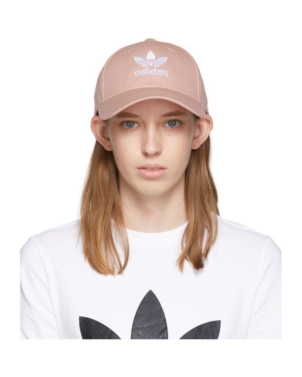 adidas Originals Pink Trefoil Baseball Cap in Pink - Lyst