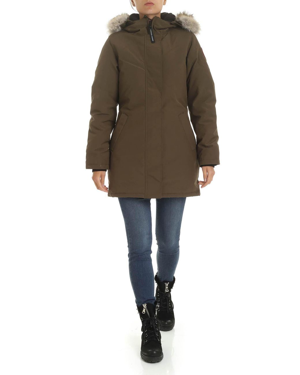 Canada Goose Fleece Victoria Parka In Army Green - Lyst