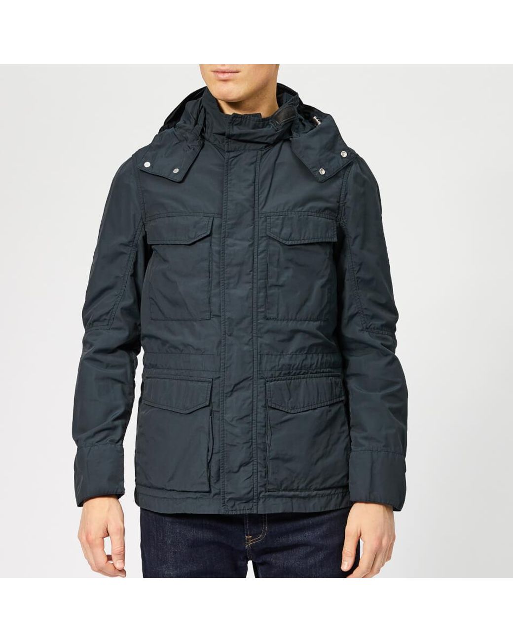 Woolrich Cotton Utility Field Jacket in Navy (Blue) for Men - Save 71% ...