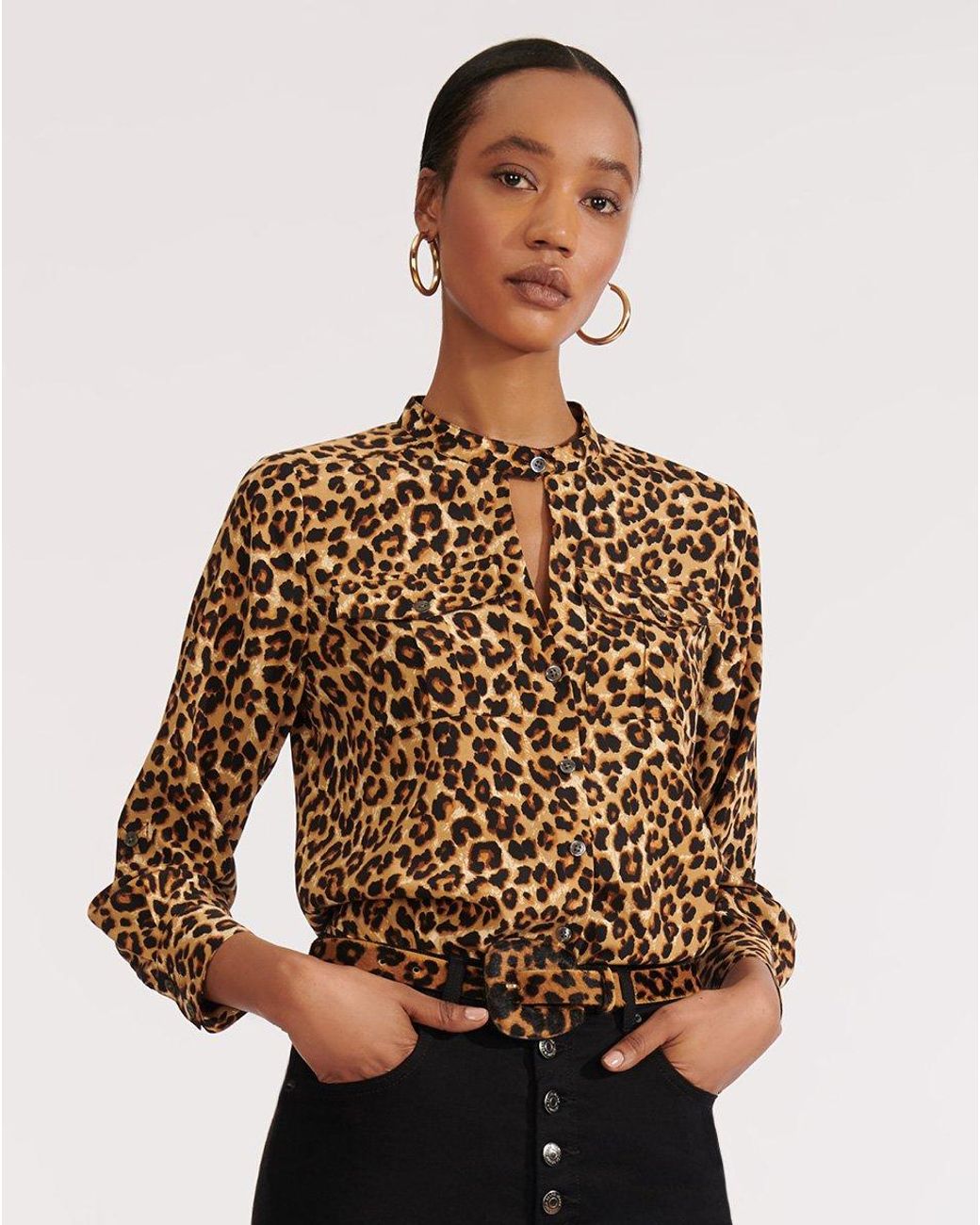 veronica beard leopard top