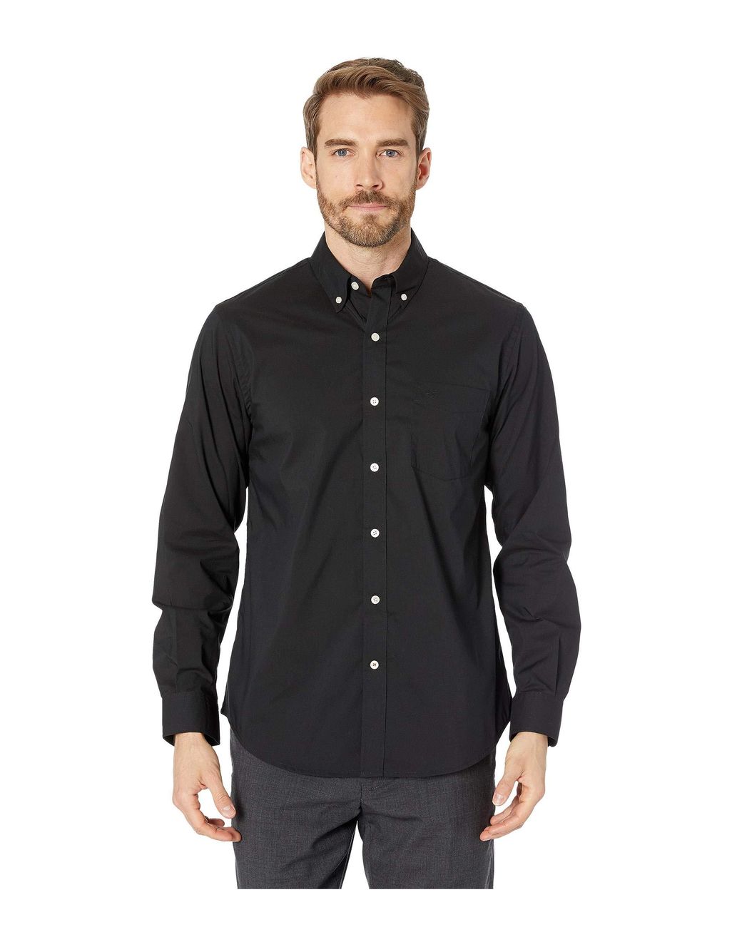Dockers Long Sleeve Signature Comfort Flex Shirt in Black for Men - Lyst