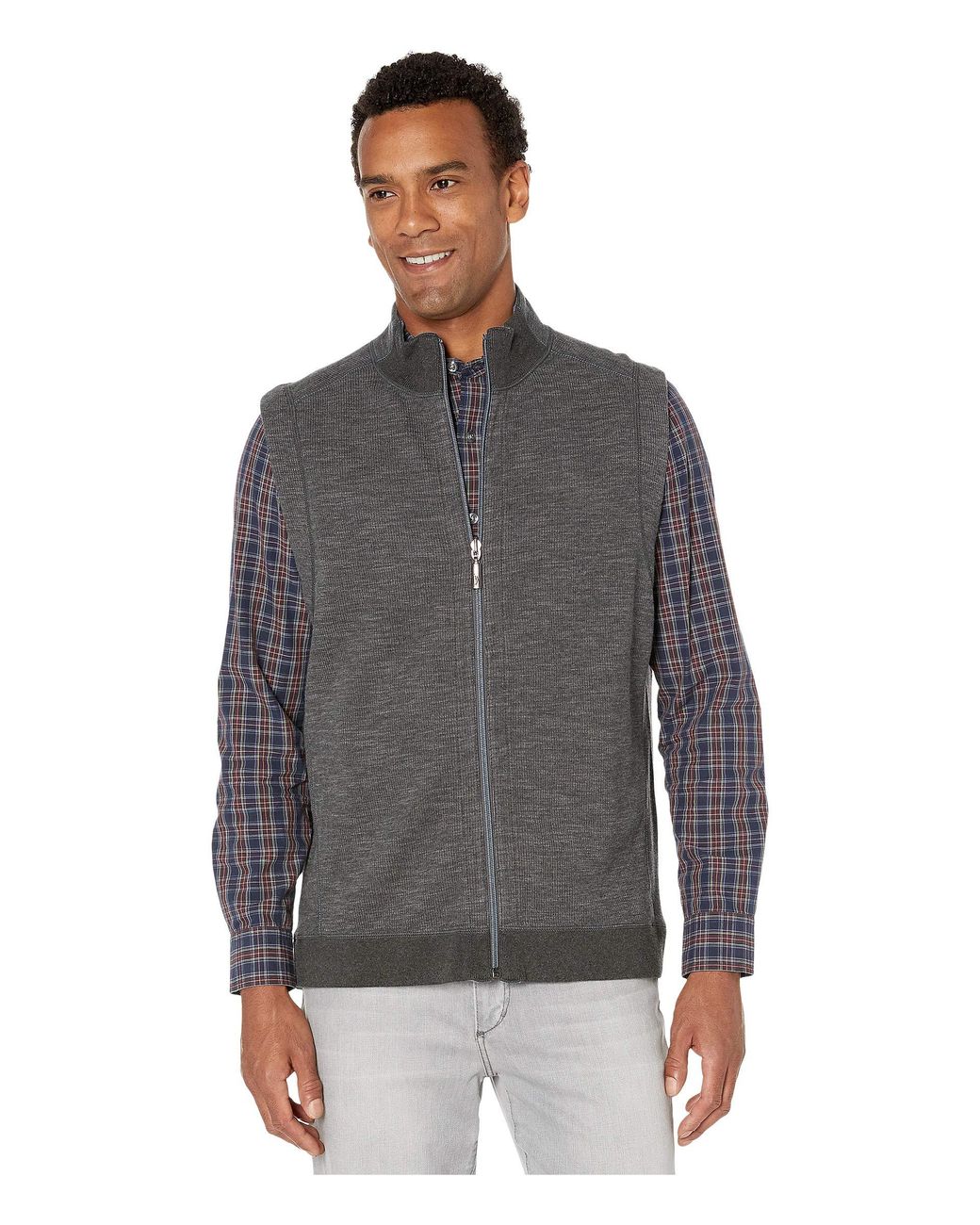 Tommy Bahama Cotton New Flipsider Full-zip Reversible Vest in Pewter ...