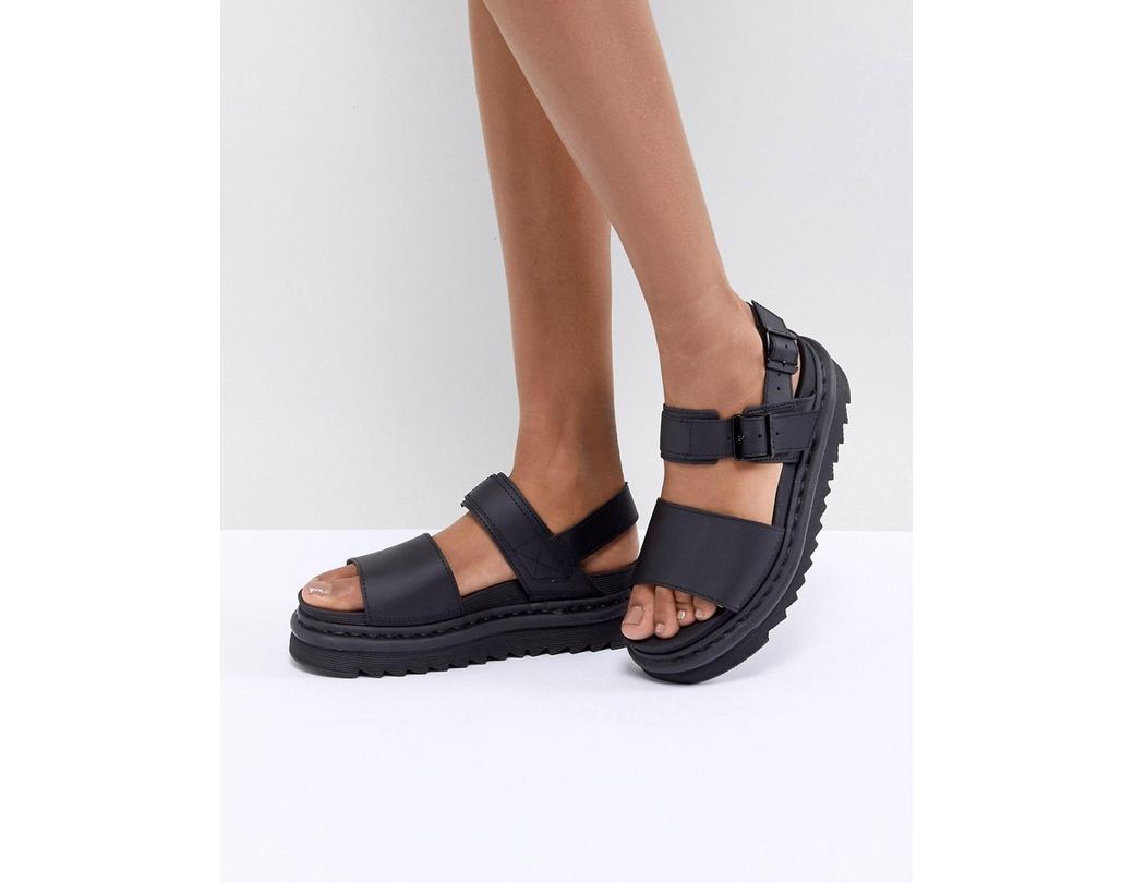 Noir Drmartens Épaisses Kjl1fc Voss Cuir En Plates Sandales sxrQhdCt