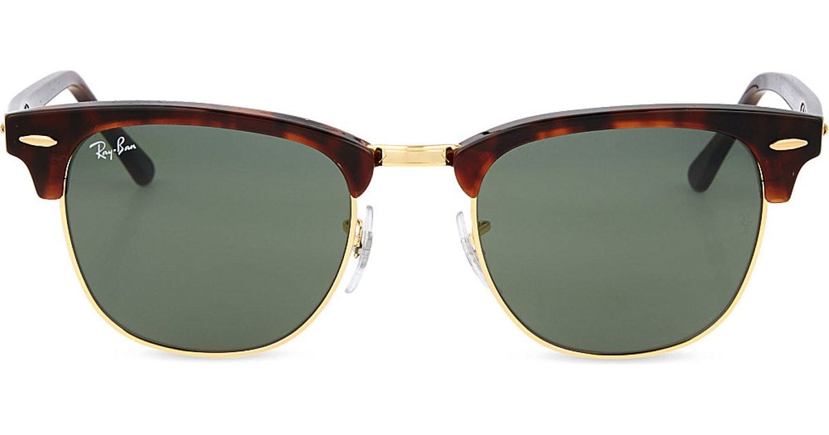 Ray Ban Tortoise Shell Clubmaster Sunglasses Rb3016 51 In Metallic Lyst 