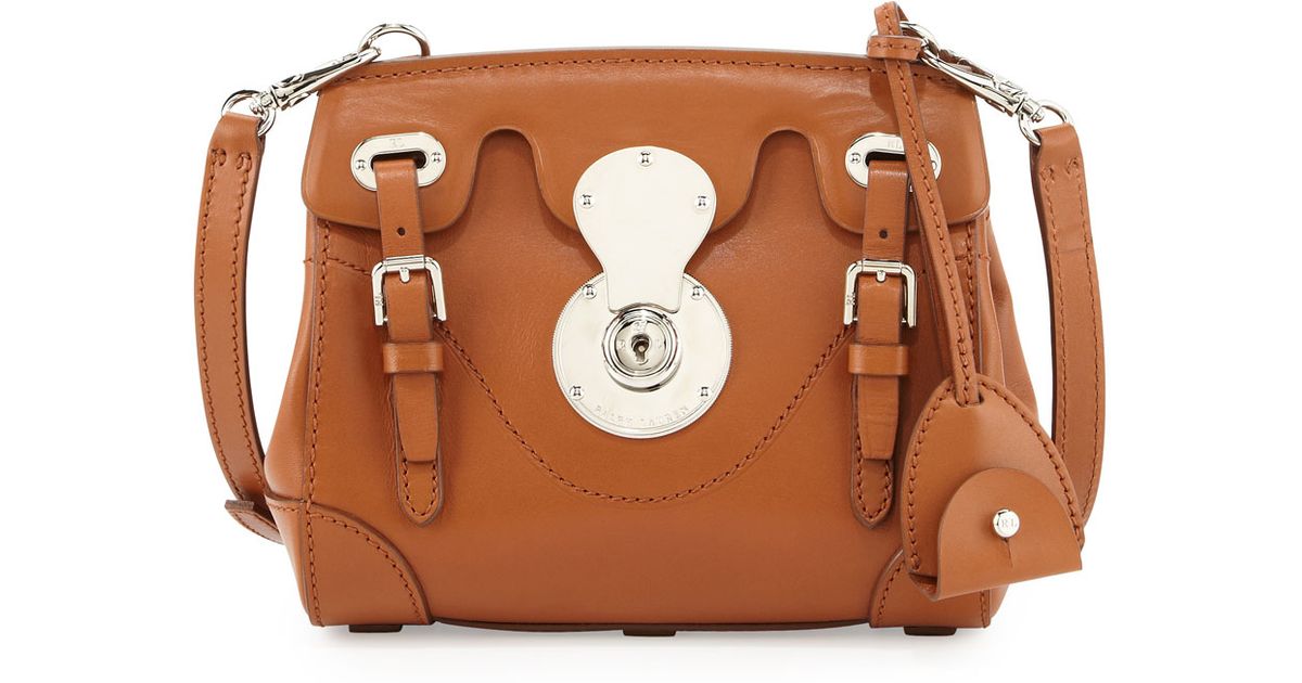 Lyst Ralph Lauren Soft Ricky 33 Calfskin Satchel Bag In Brown