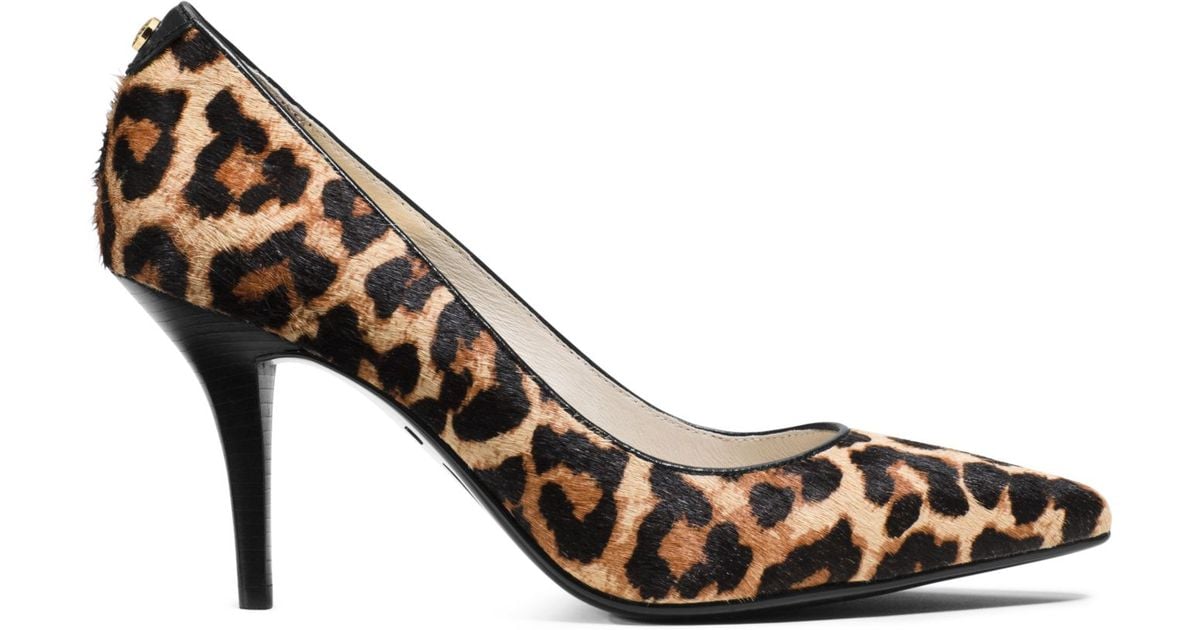 Lyst - Michael Kors Flex Leopard Calf Hair Mid-heel Pump in Natural