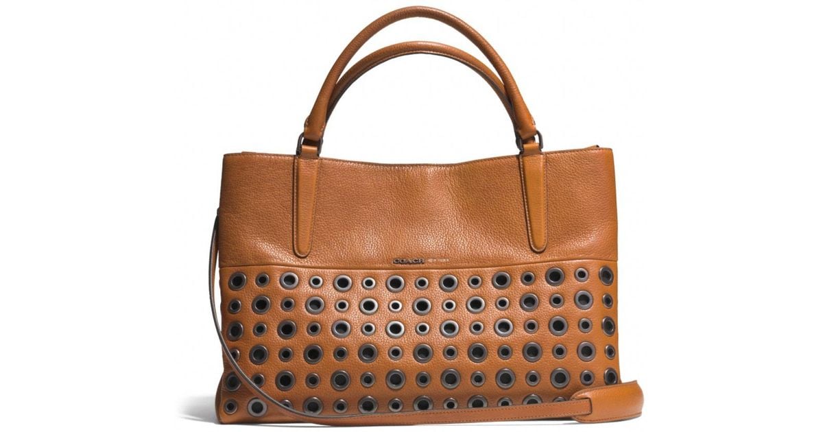 COACH The Grommets Soft Borough Bag In Pebbled Leather in Brown Lyst