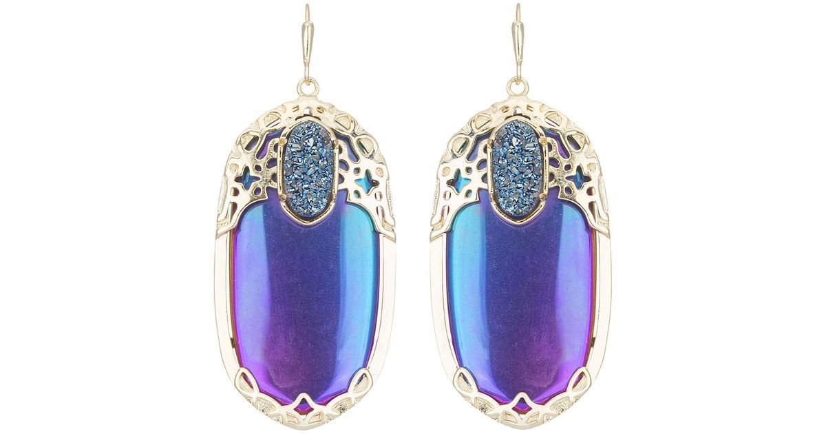 Lyst Kendra Scott Deva Iridescent Crystal Drop Earrings In Blue