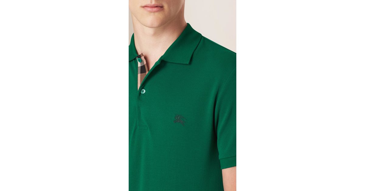  Burberry  Check Placket Cotton Piqu  Polo  Shirt Bright 