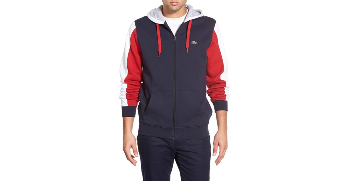 mens navy lacoste hoodie