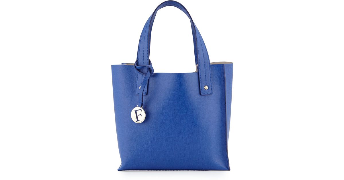 Furla Blue Musa Small Leather Tote Bag Lyst