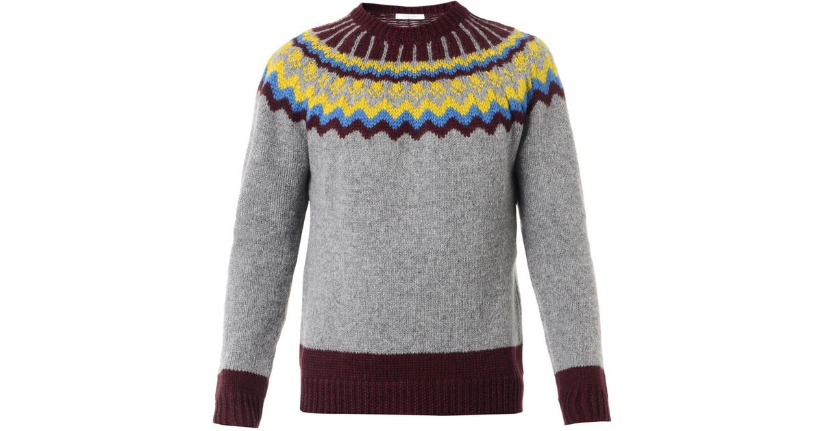 Lyst - Valentino Patterned Sweater in Gray for Men