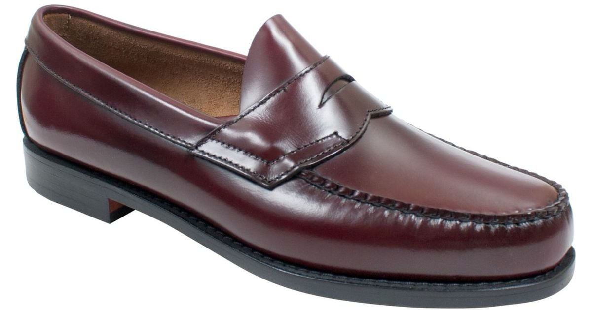 Lyst - G.H. Bass & Co. Logan Weejuns Flat Strap Penny Loafers in Purple ...