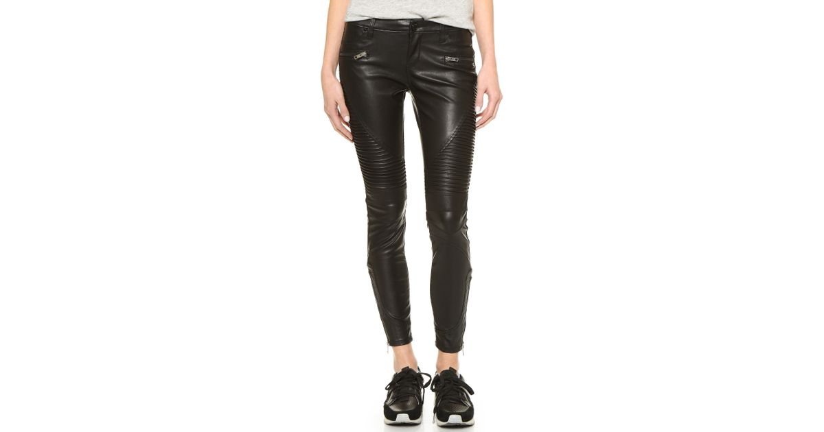 black moto pants