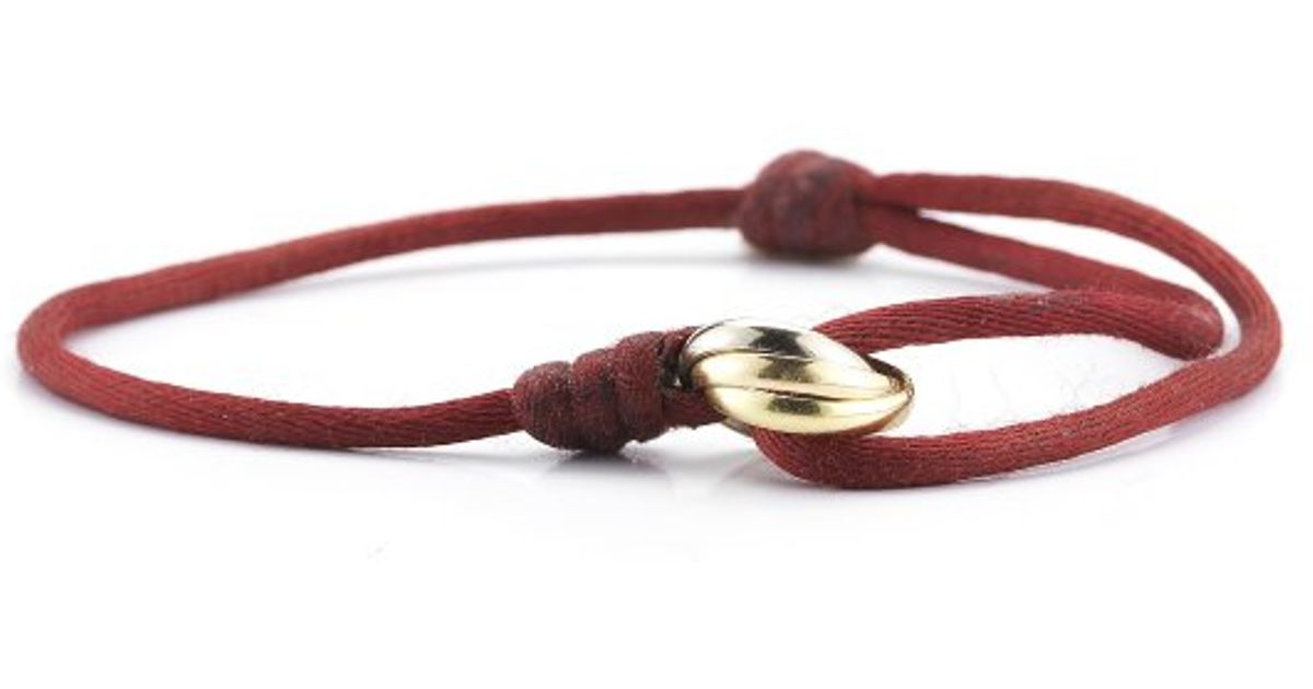 Lyst Cartier Pre Owned Trinity Cord Bracelet In Red